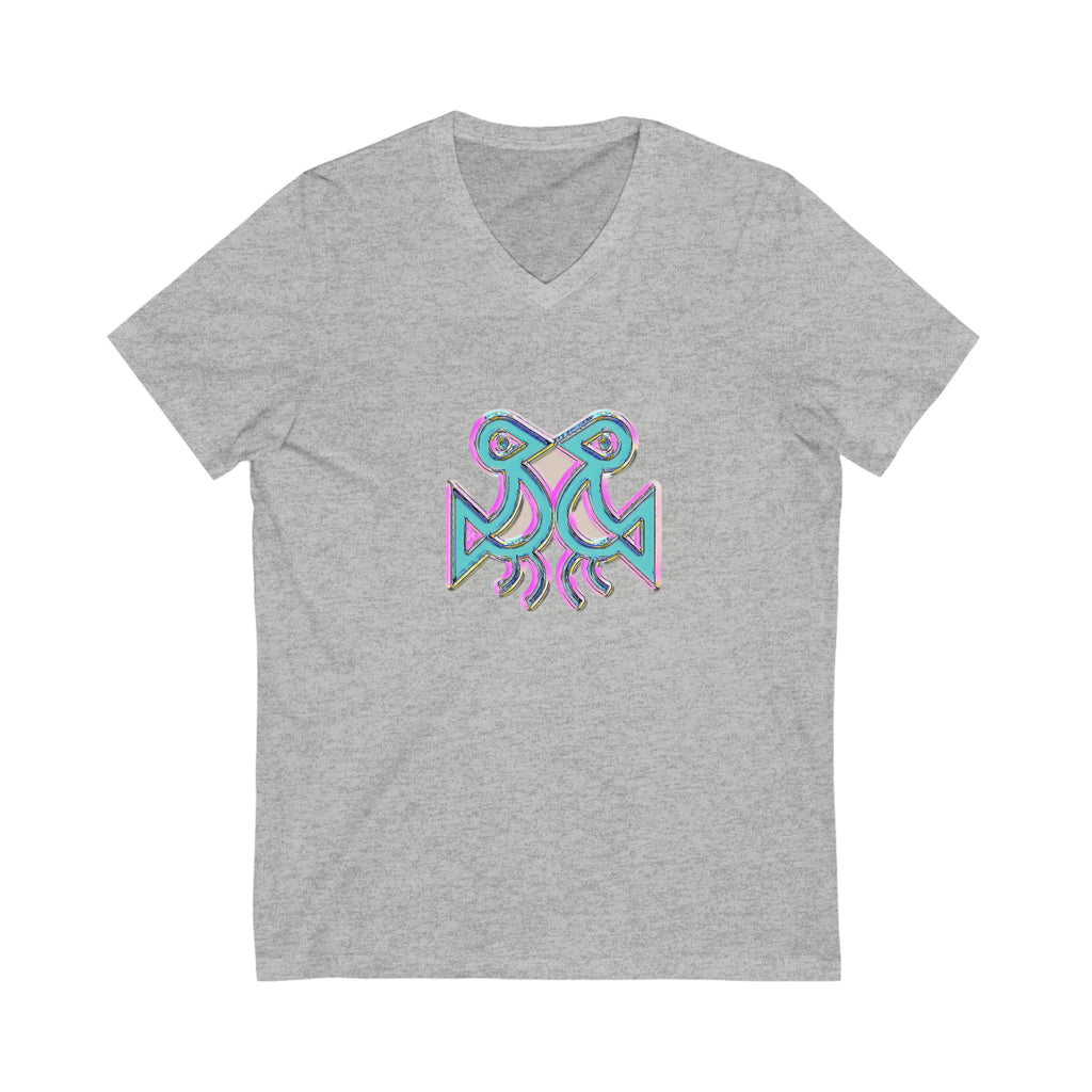 Taino Symbolism Unisex Jersey Short Sleeve V-Neck Tee