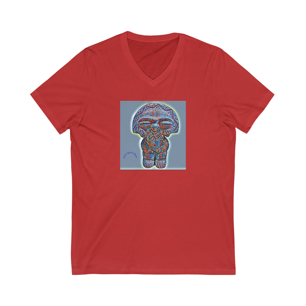 Taino Artifact Patch Unisex Jersey Short Sleeve V-Neck Tee