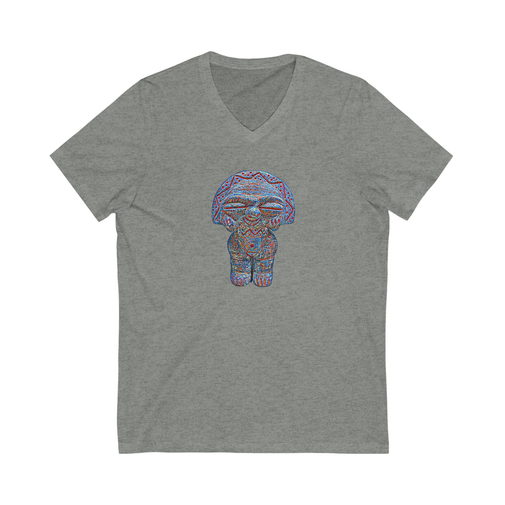 Taino Artifact Unisex Jersey Short Sleeve V-Neck Tee