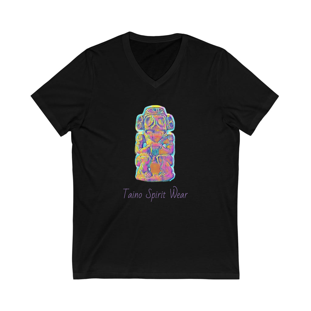 Taino Artifact Unisex Jersey Short Sleeve V-Neck Tee