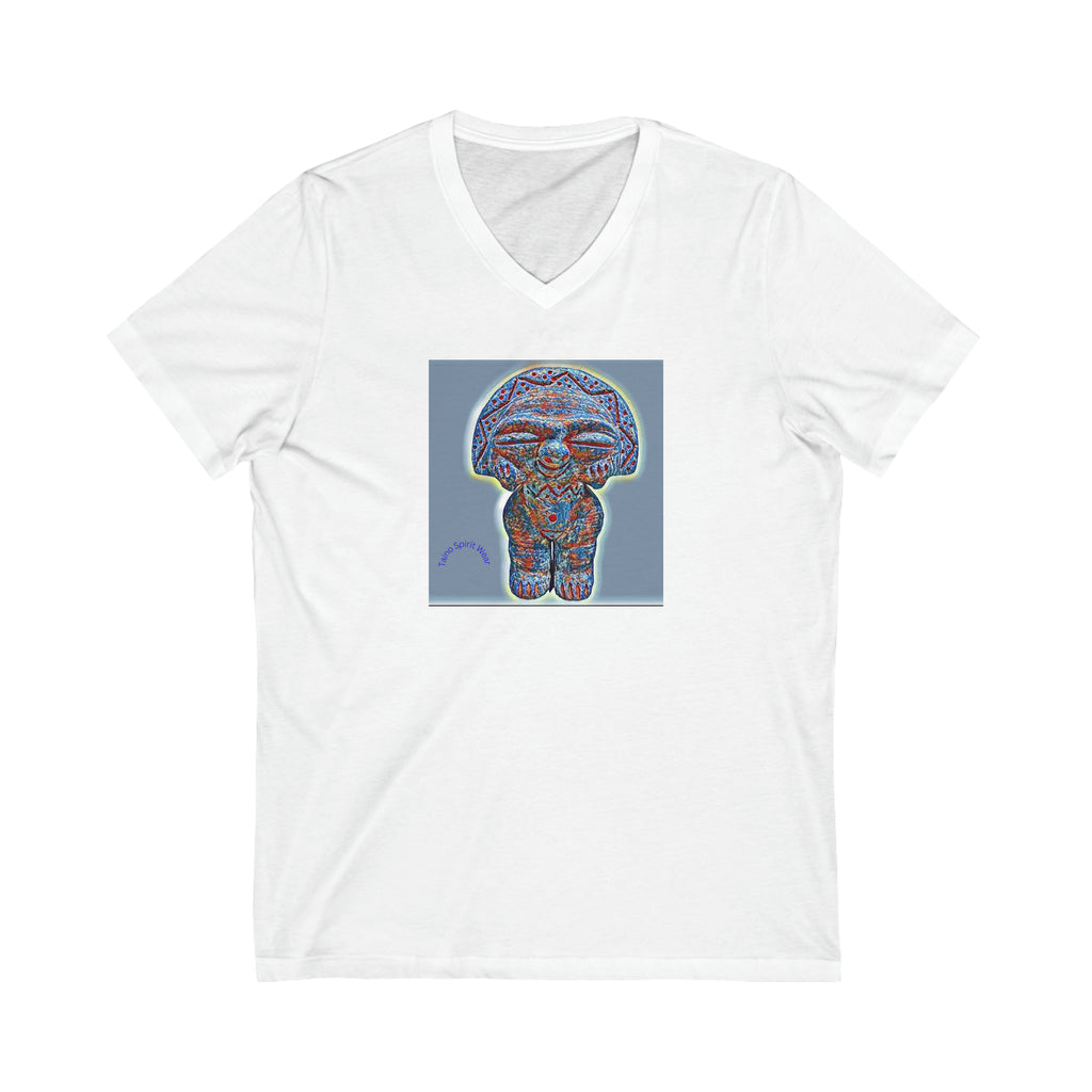 Taino Artifact Patch Unisex Jersey Short Sleeve V-Neck Tee