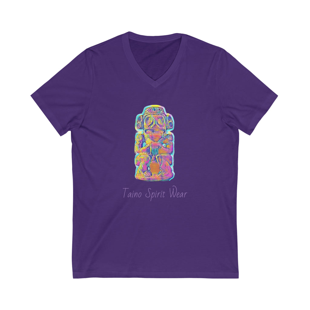 Taino Artifact Unisex Jersey Short Sleeve V-Neck Tee