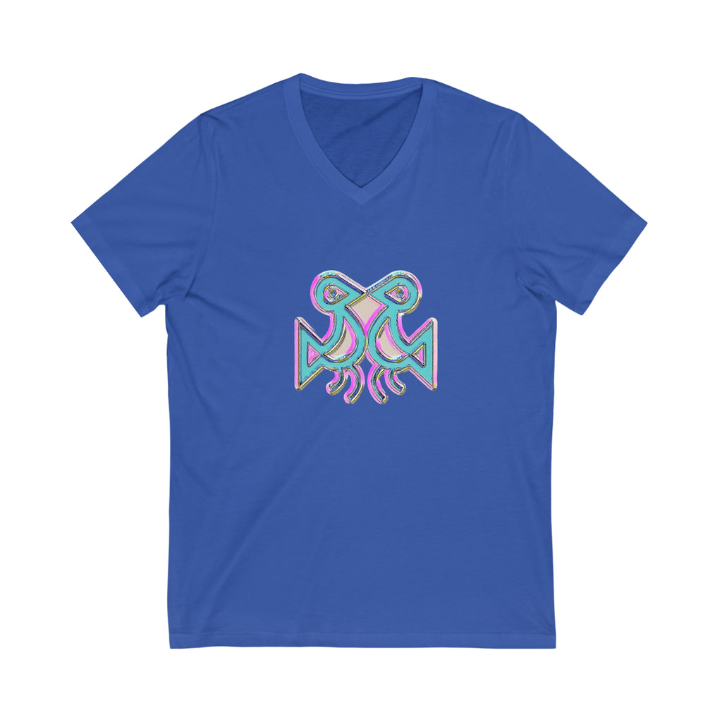 Taino Symbolism Unisex Jersey Short Sleeve V-Neck Tee