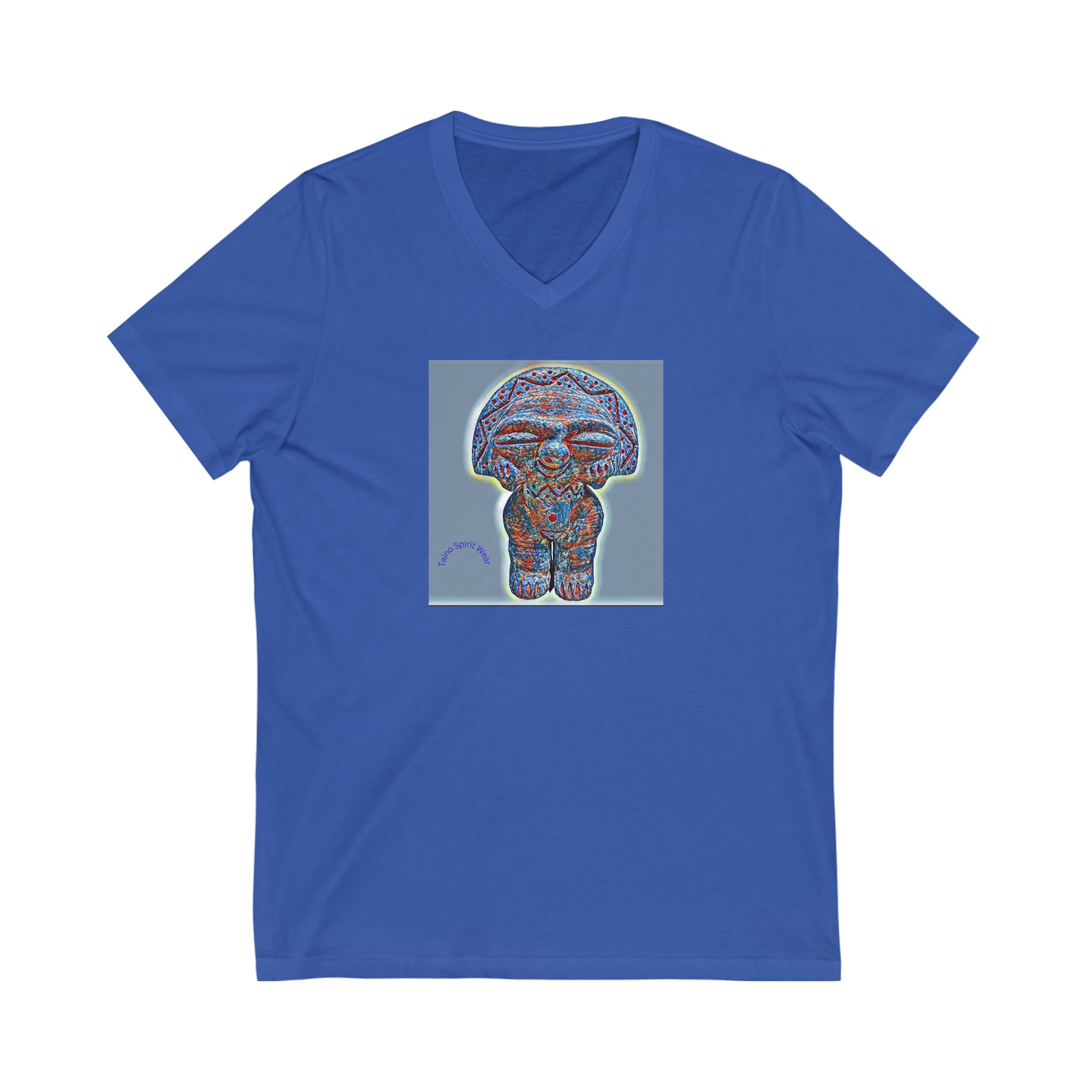 Taino Artifact Patch Unisex Jersey Short Sleeve V-Neck Tee