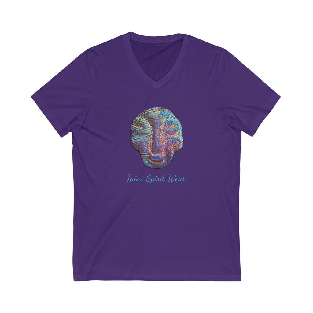 Taino Seashell Artifact Unisex Jersey Short Sleeve V-Neck Tee