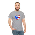 Puerto Rican Flag Heart Unisex Heavy Cotton Tee