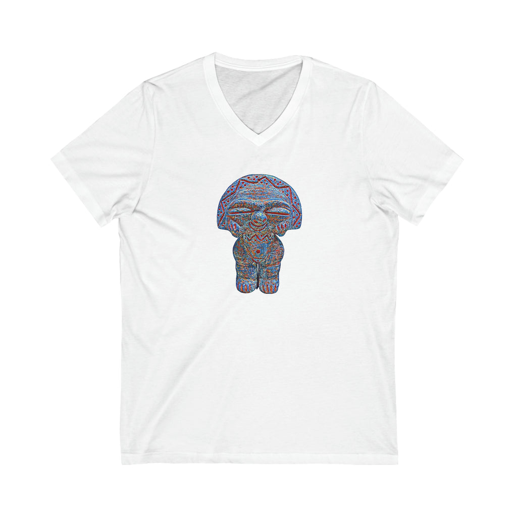 Taino Artifact Unisex Jersey Short Sleeve V-Neck Tee