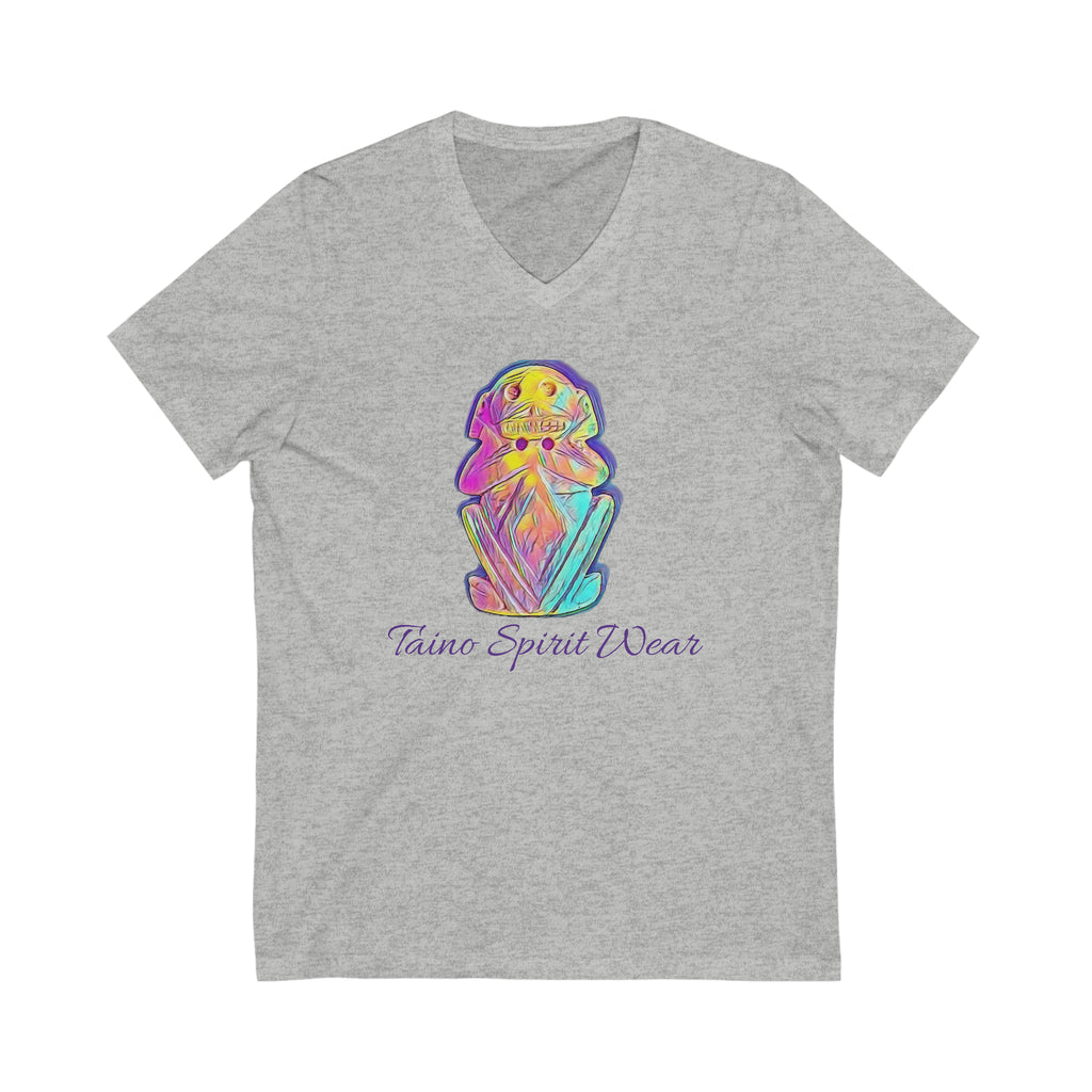 Taino Multicolored Zemi Unisex Jersey Short Sleeve V-Neck Tee