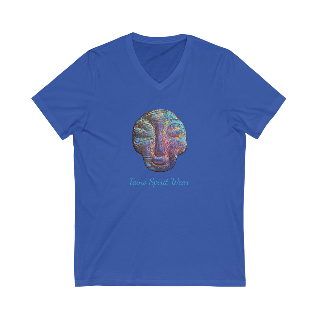 Taino Seashell Artifact Unisex Jersey Short Sleeve V-Neck Tee