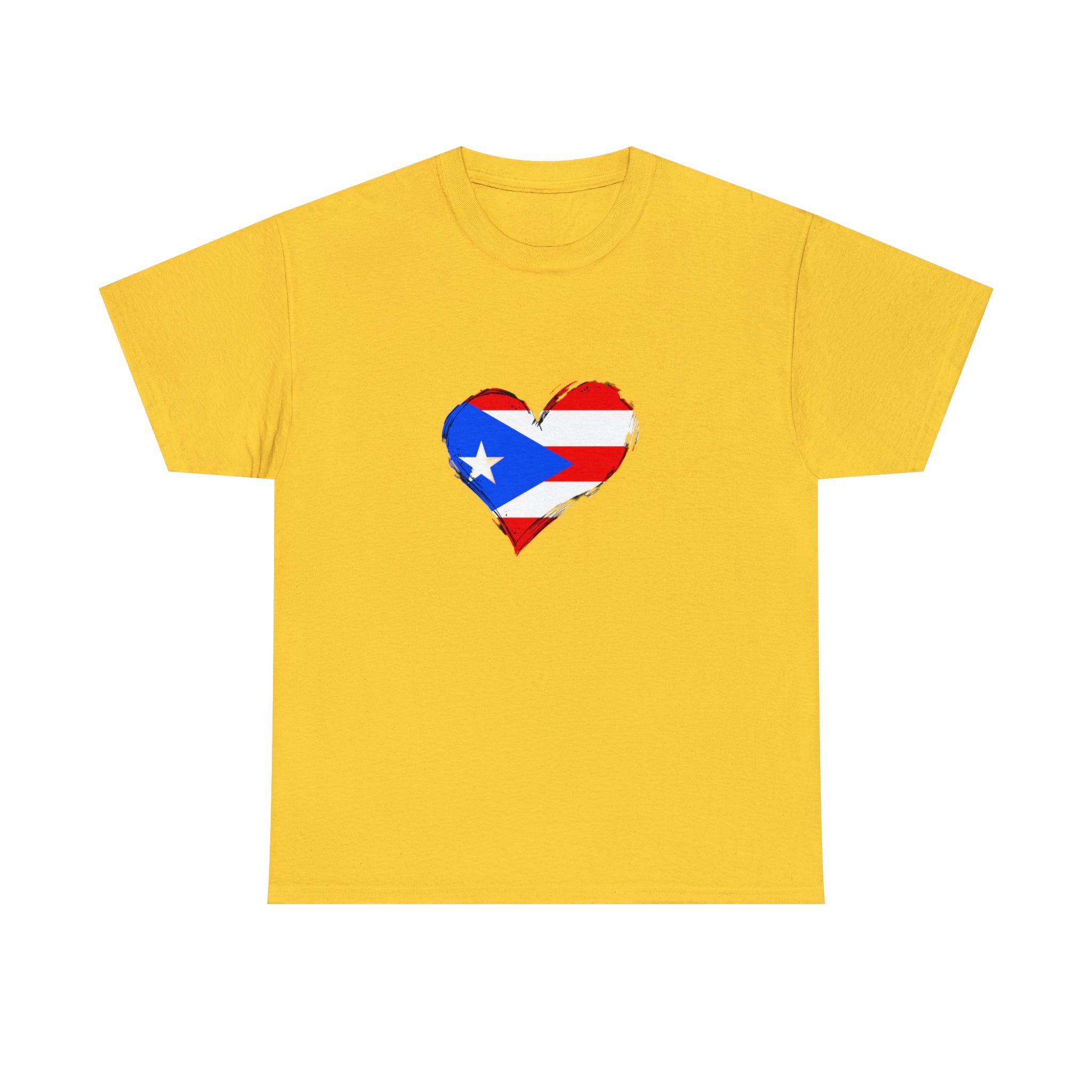 Puerto Rican Flag Heart Unisex Heavy Cotton Tee