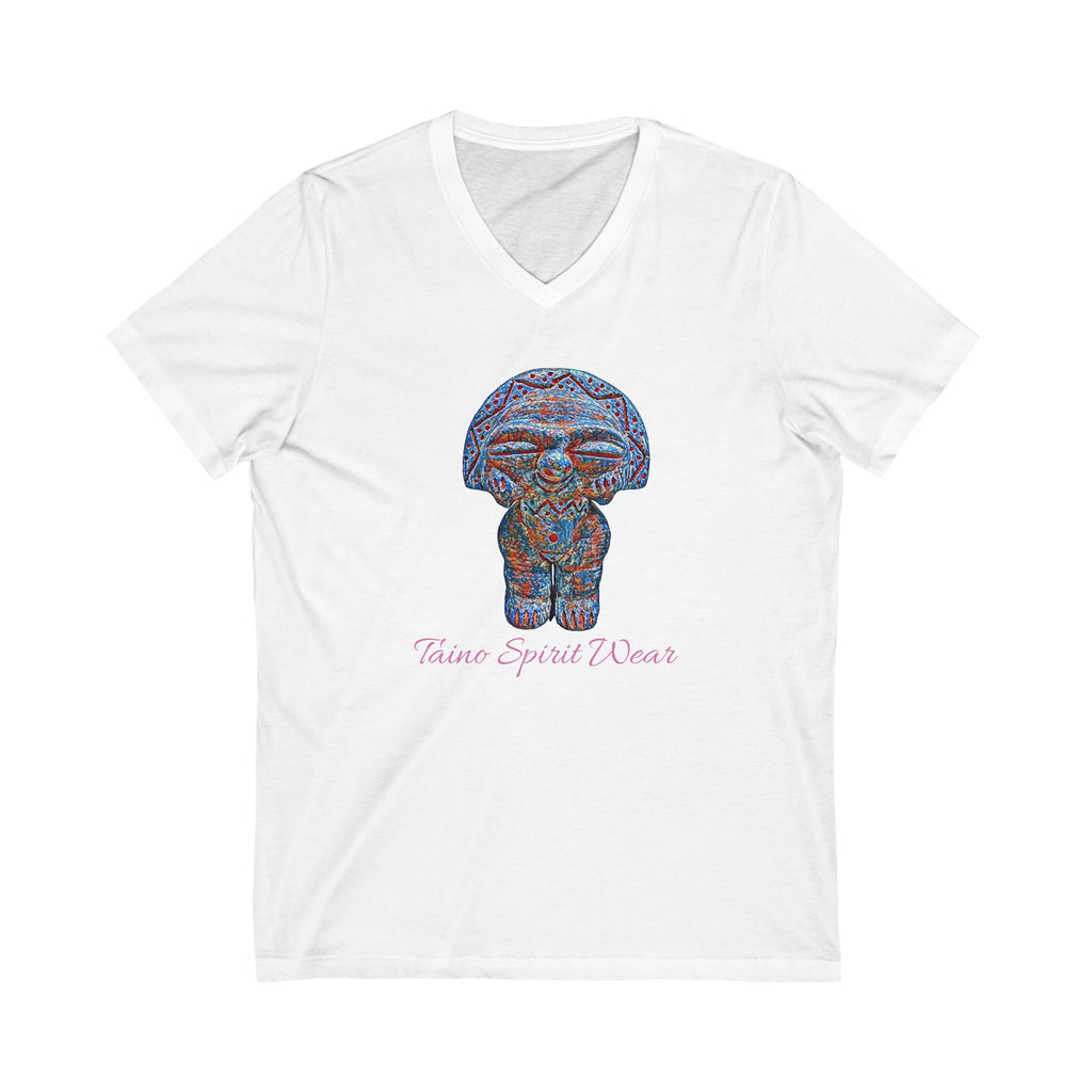 Taino Artifact Unisex Jersey Short Sleeve V-Neck Tee