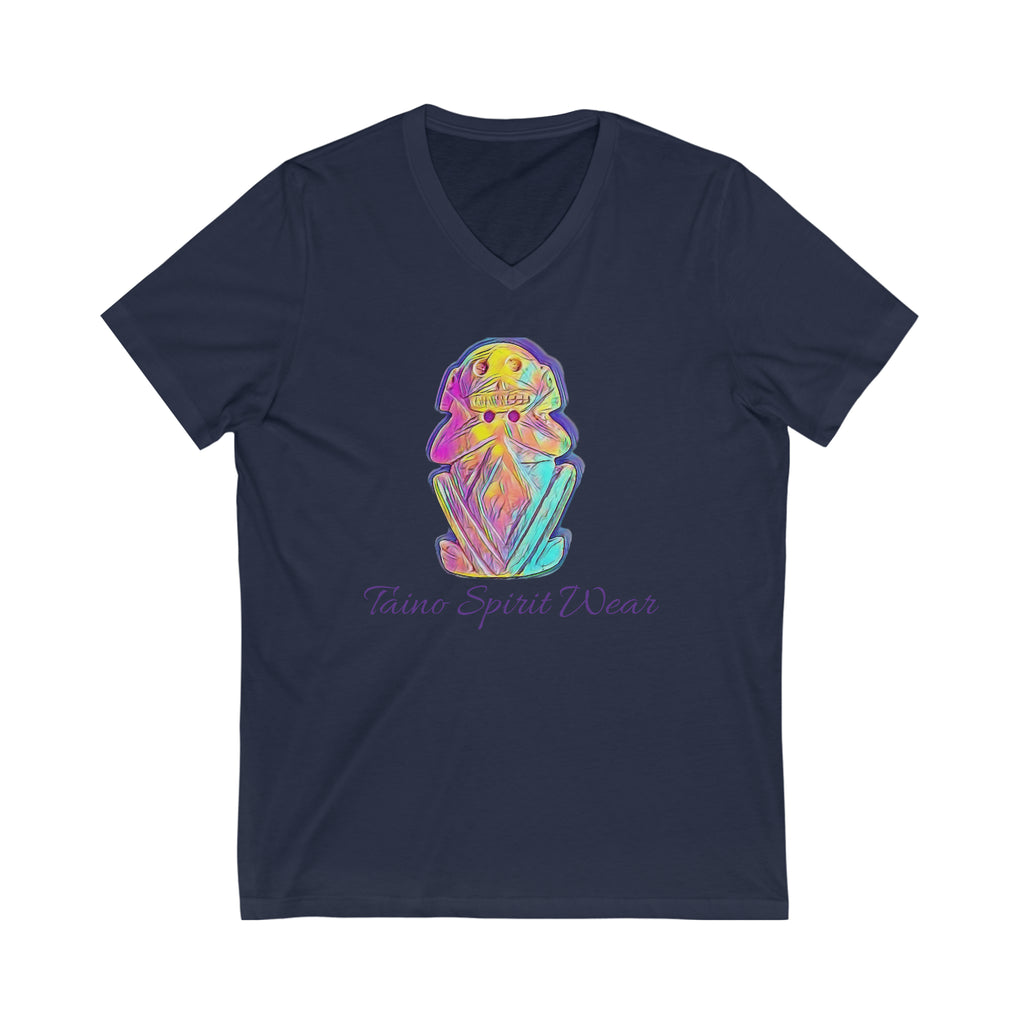 Taino Multicolored Zemi Unisex Jersey Short Sleeve V-Neck Tee