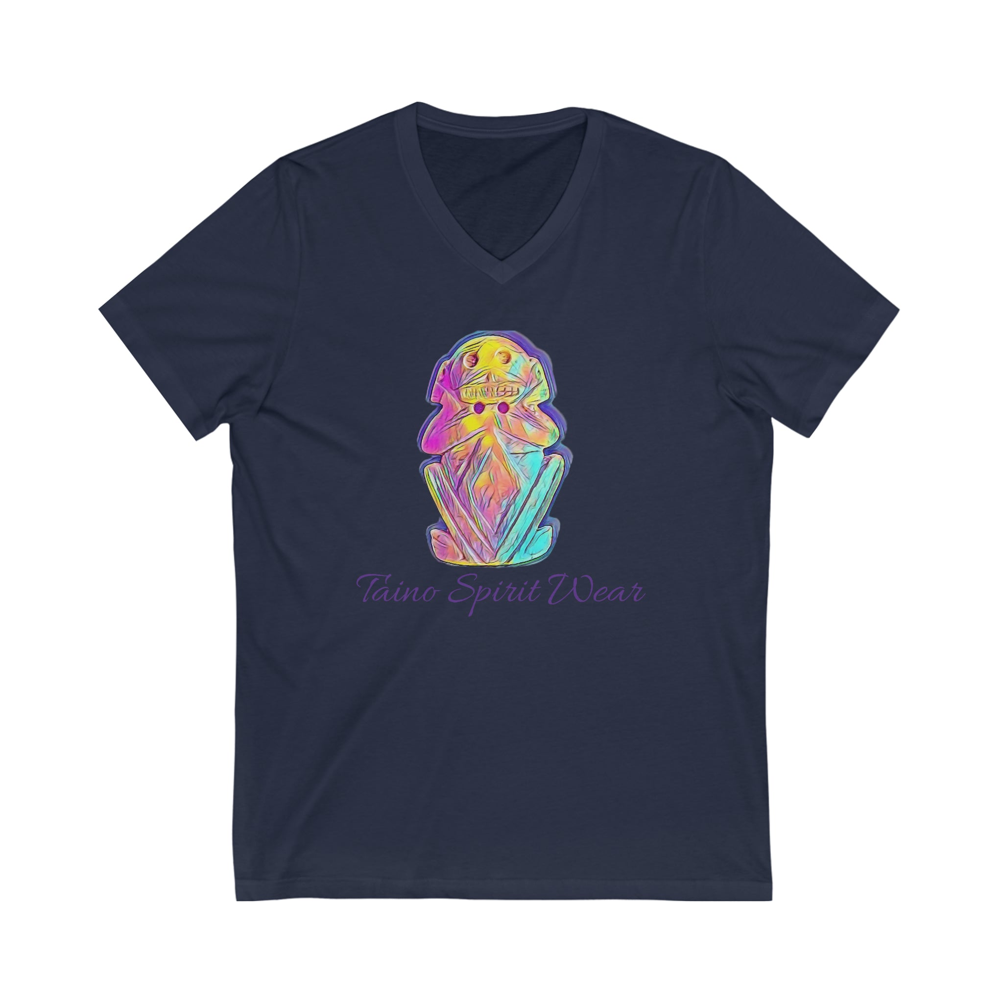 Taino Multicolored Zemi Unisex Jersey Short Sleeve V-Neck Tee