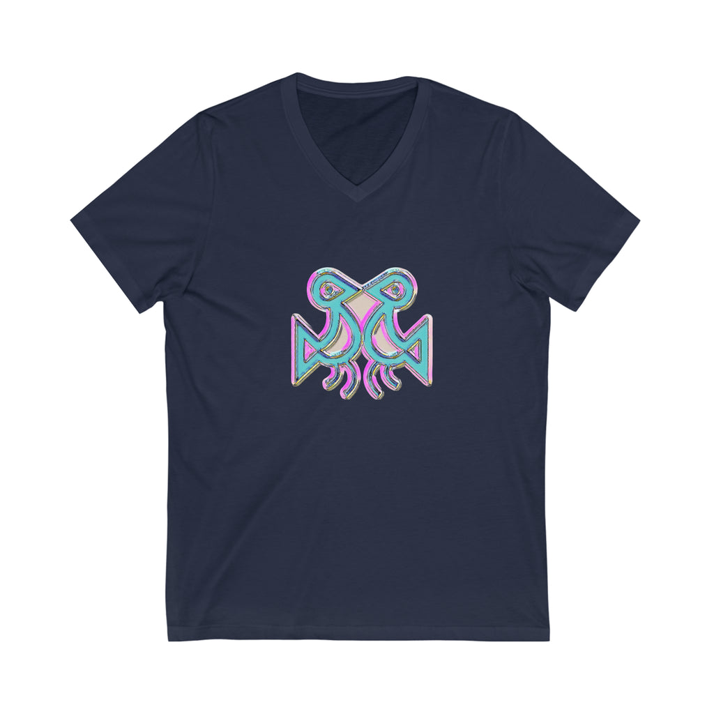 Taino Symbolism Unisex Jersey Short Sleeve V-Neck Tee