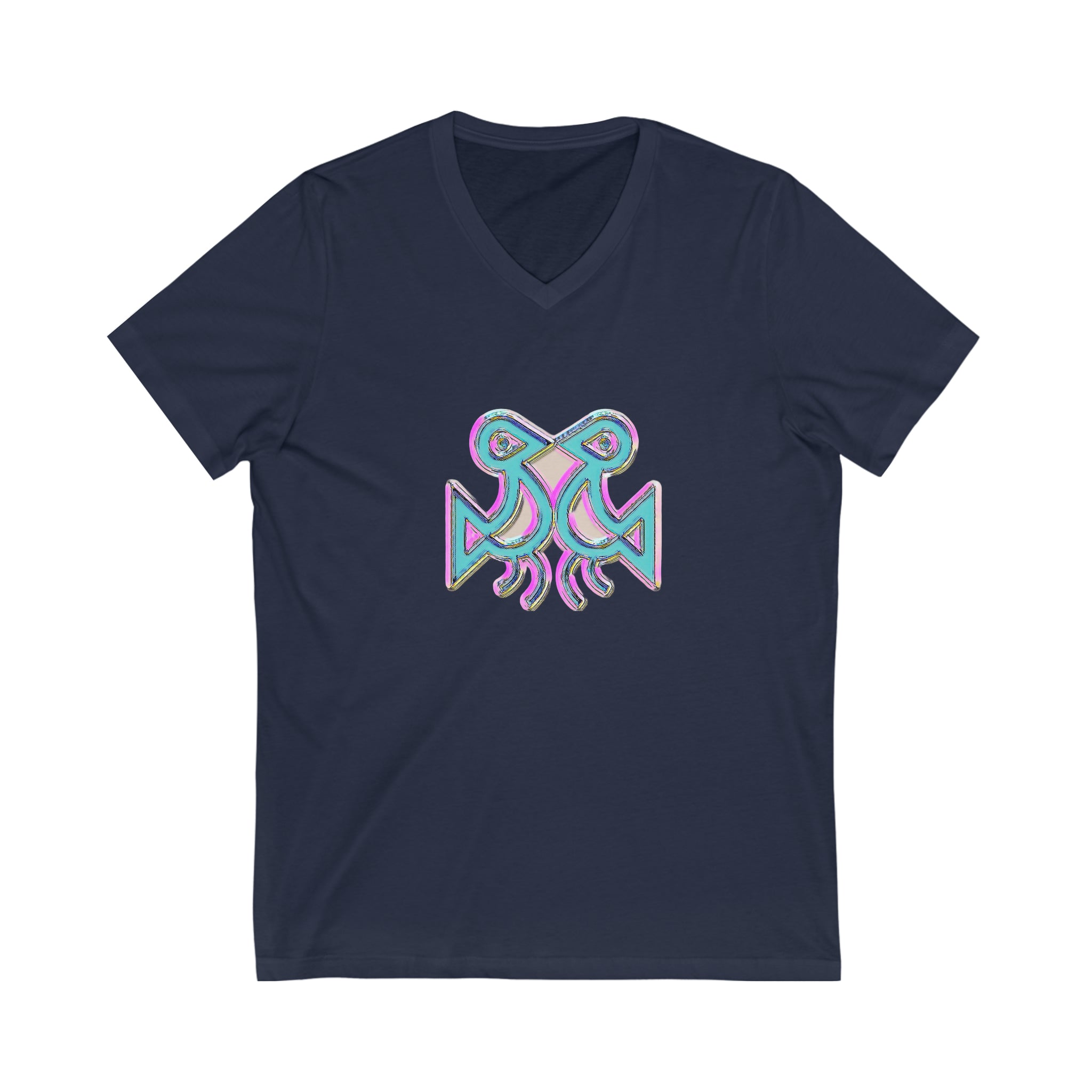 Taino Symbolism Unisex Jersey Short Sleeve V-Neck Tee