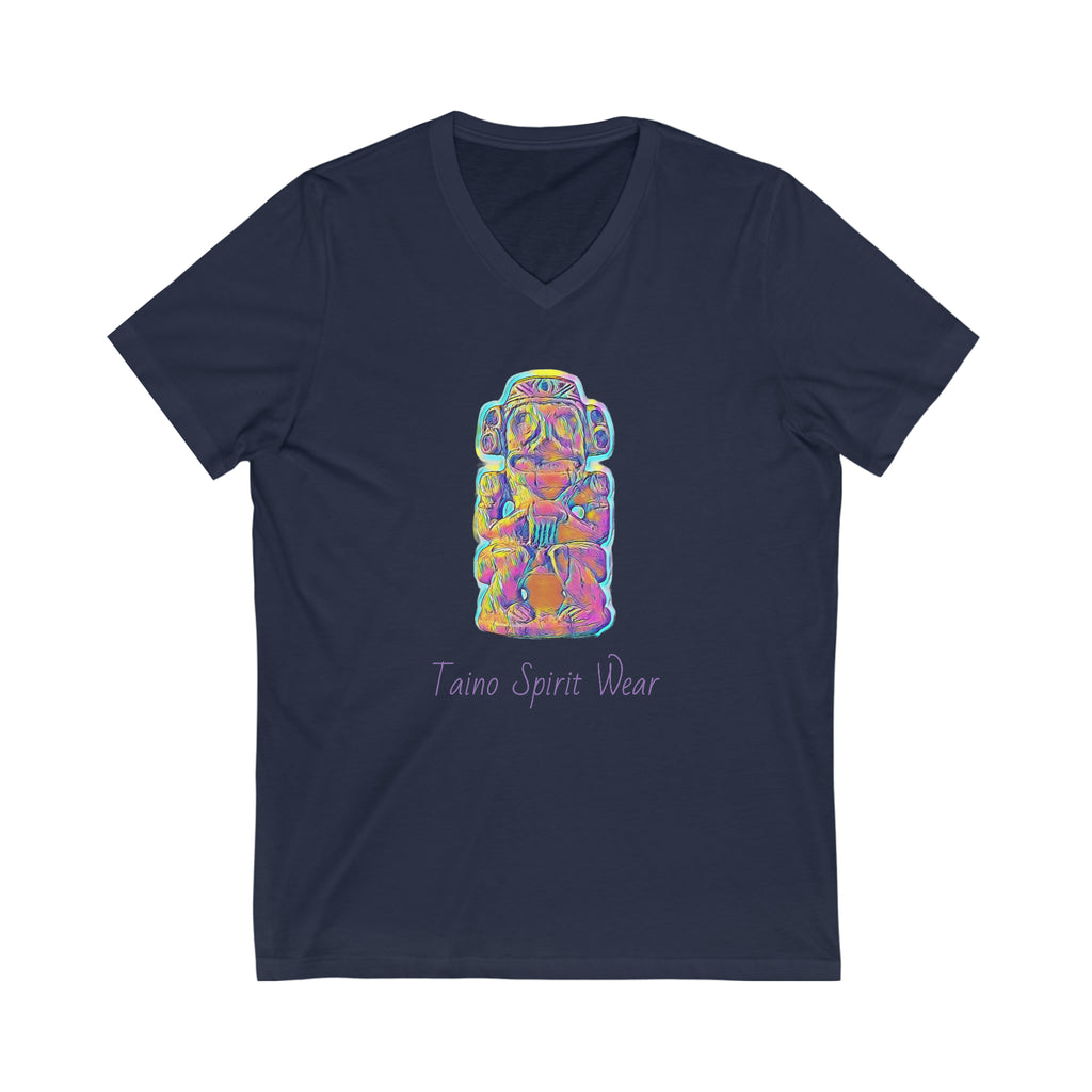 Taino Artifact Unisex Jersey Short Sleeve V-Neck Tee
