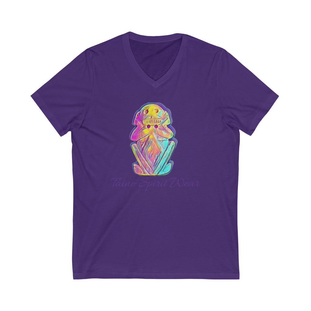 Taino Multicolored Zemi Unisex Jersey Short Sleeve V-Neck Tee