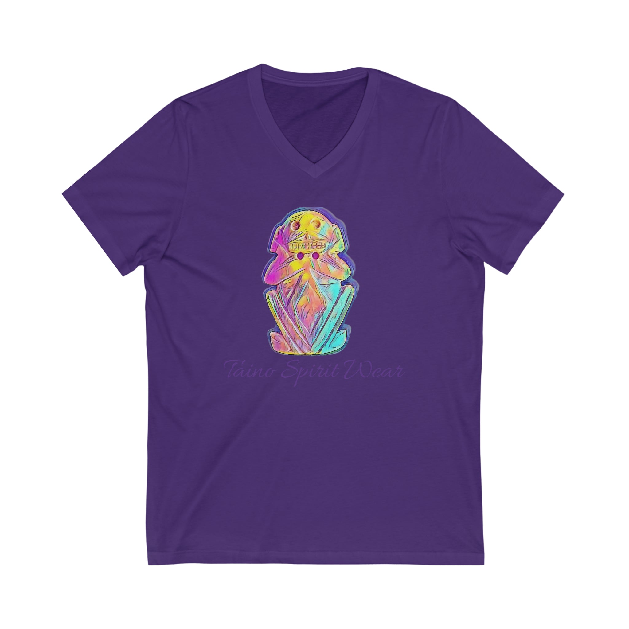 Taino Multicolored Zemi Unisex Jersey Short Sleeve V-Neck Tee