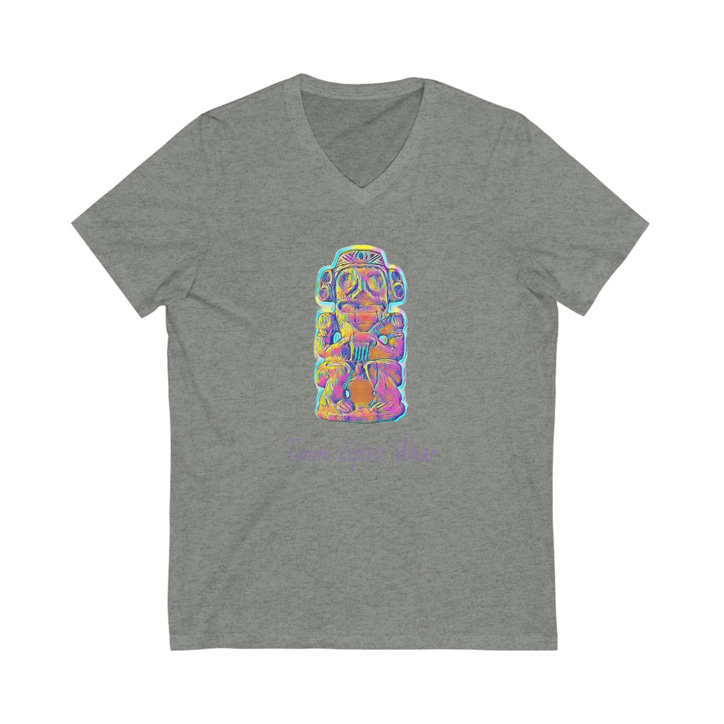 Taino Artifact Unisex Jersey Short Sleeve V-Neck Tee