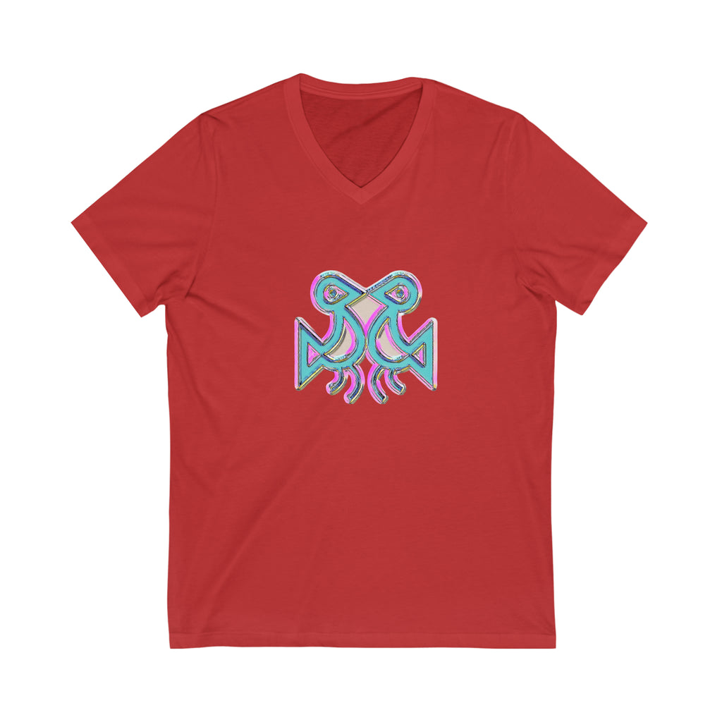Taino Symbolism Unisex Jersey Short Sleeve V-Neck Tee