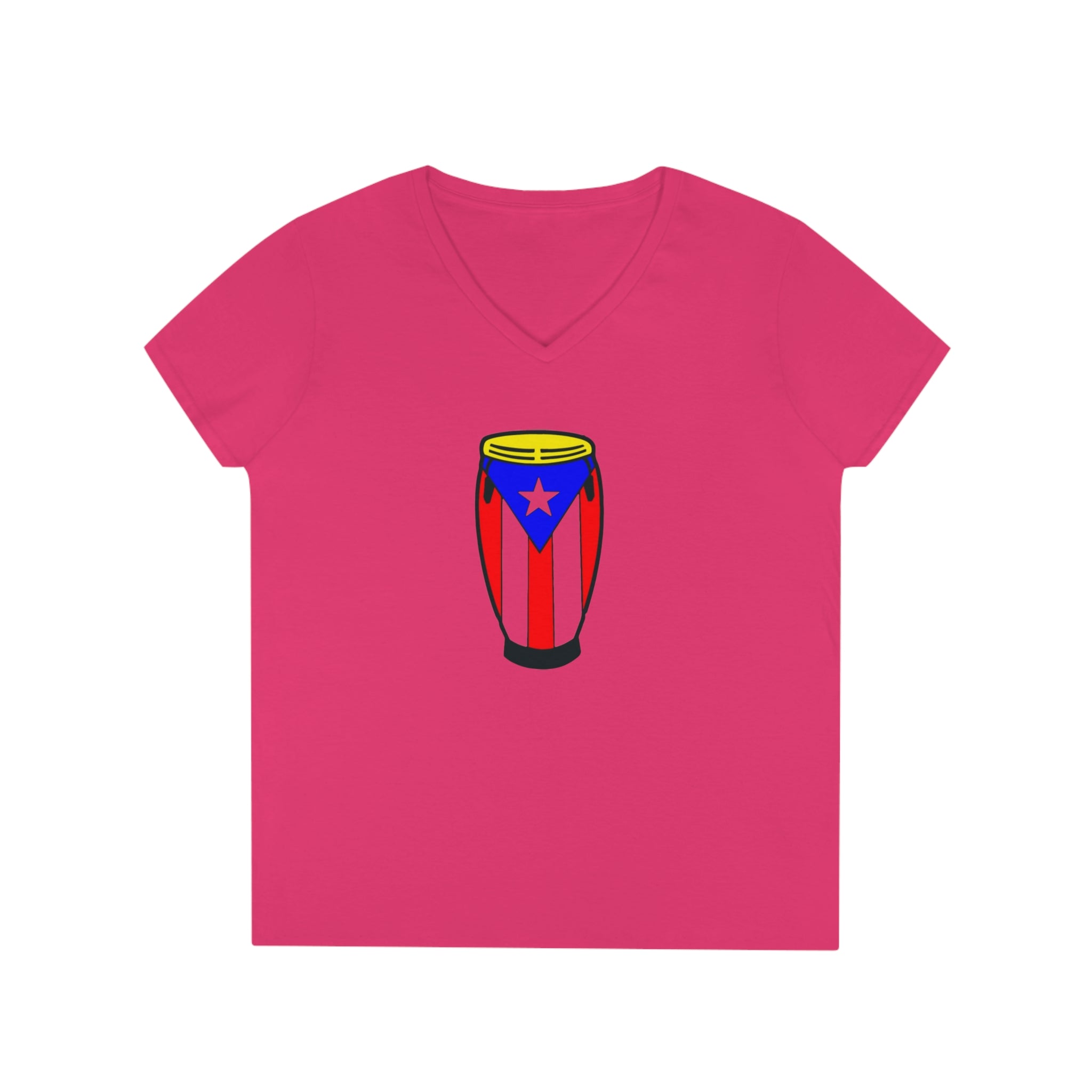Puerto Rican Congas Ladies' V-Neck T-Shirt