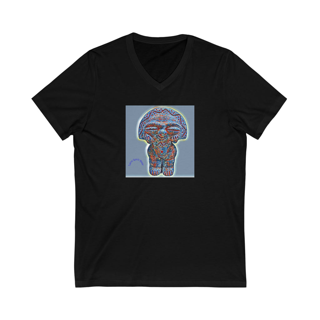 Taino Artifact Patch Unisex Jersey Short Sleeve V-Neck Tee