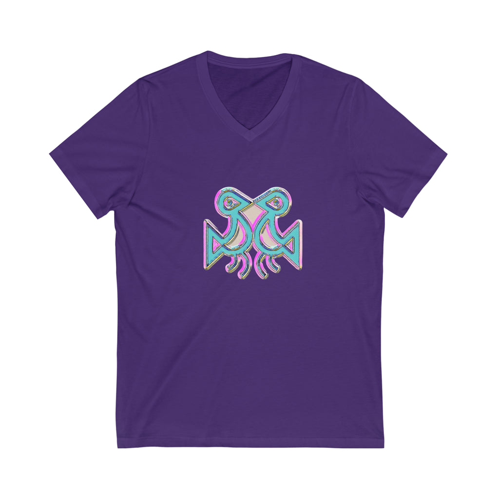 Taino Symbolism Unisex Jersey Short Sleeve V-Neck Tee