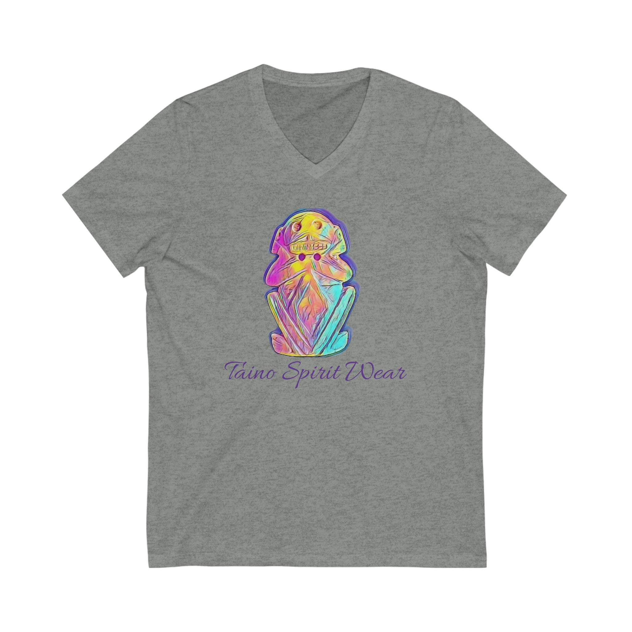 Taino Multicolored Zemi Unisex Jersey Short Sleeve V-Neck Tee