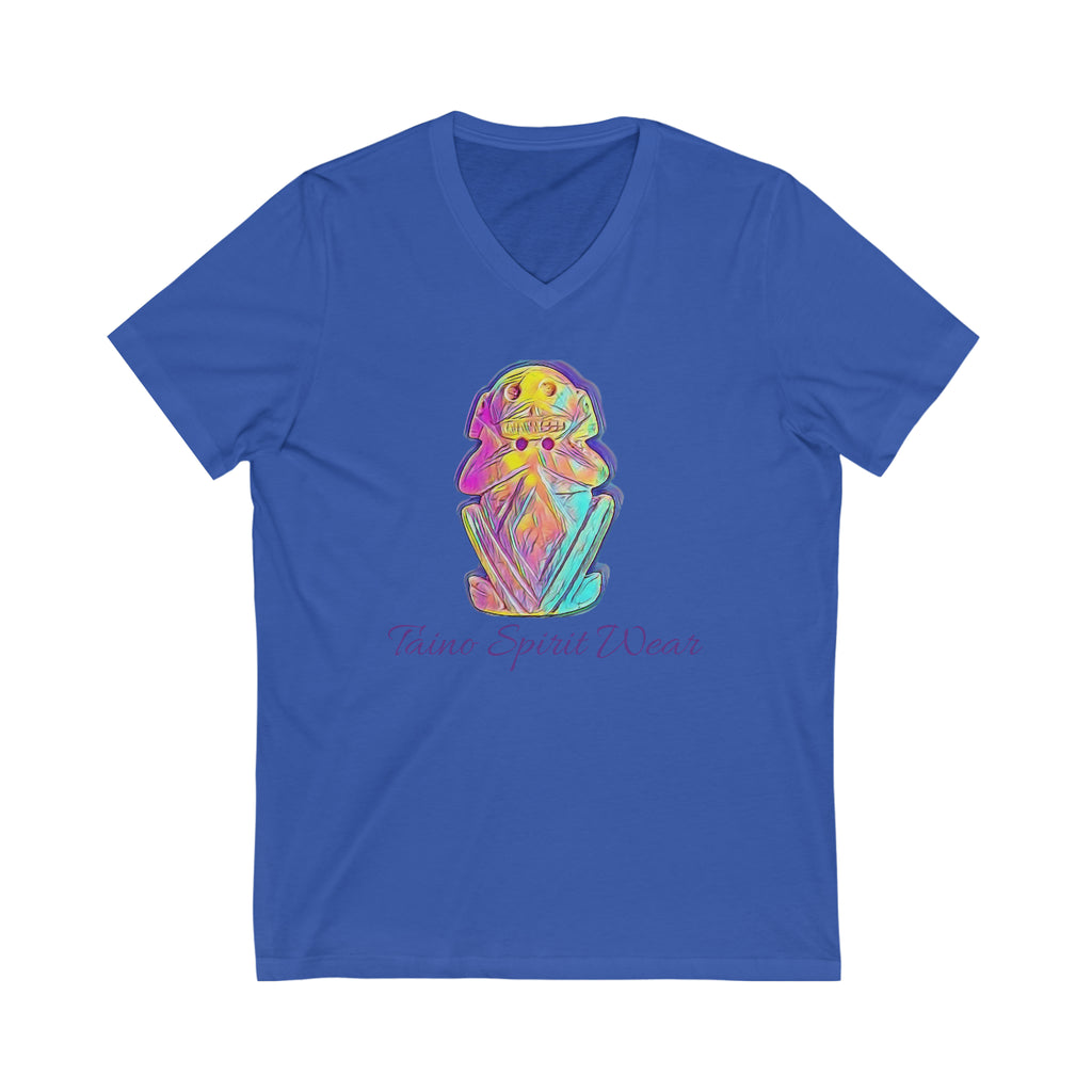 Taino Multicolored Zemi Unisex Jersey Short Sleeve V-Neck Tee