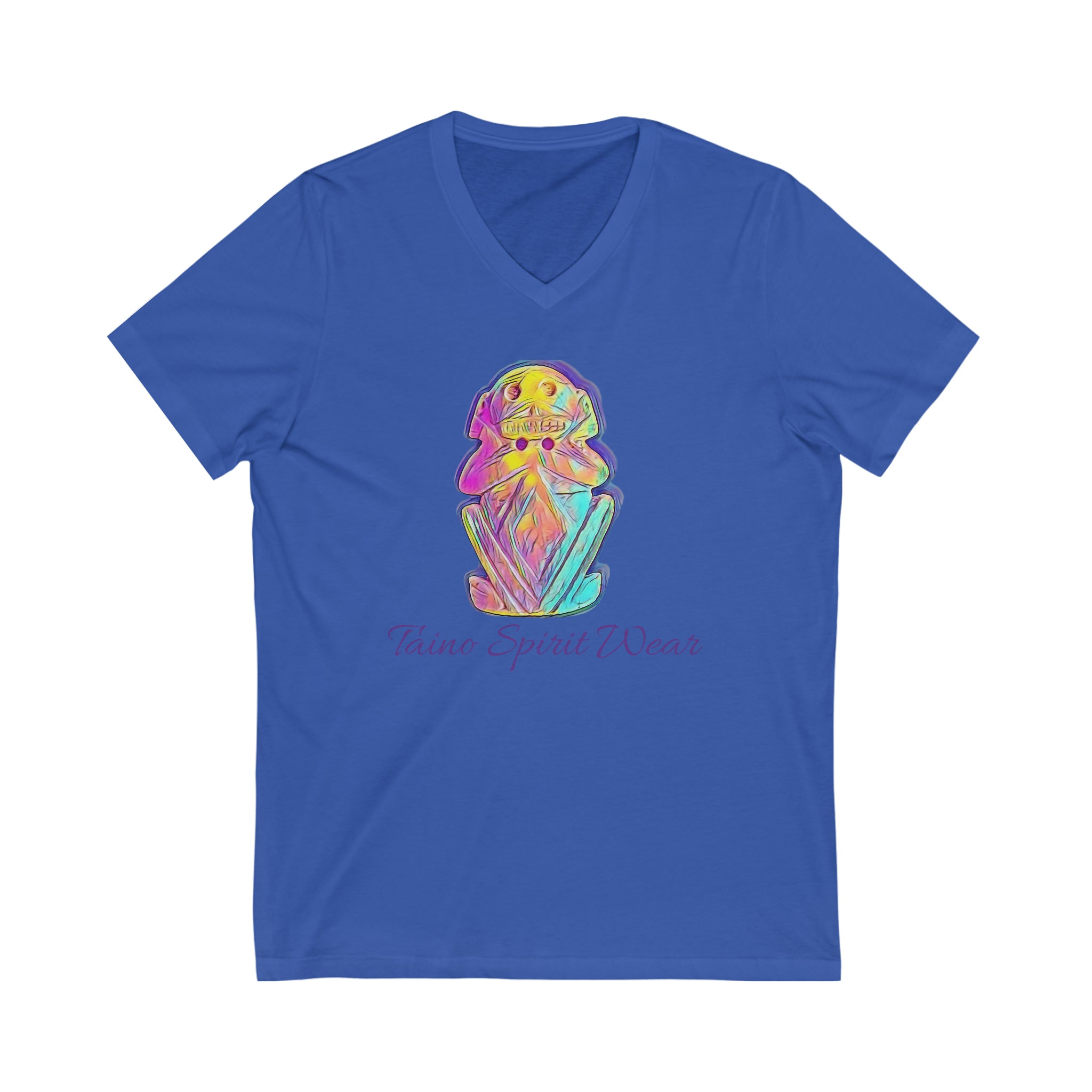 Taino Multicolored Zemi Unisex Jersey Short Sleeve V-Neck Tee