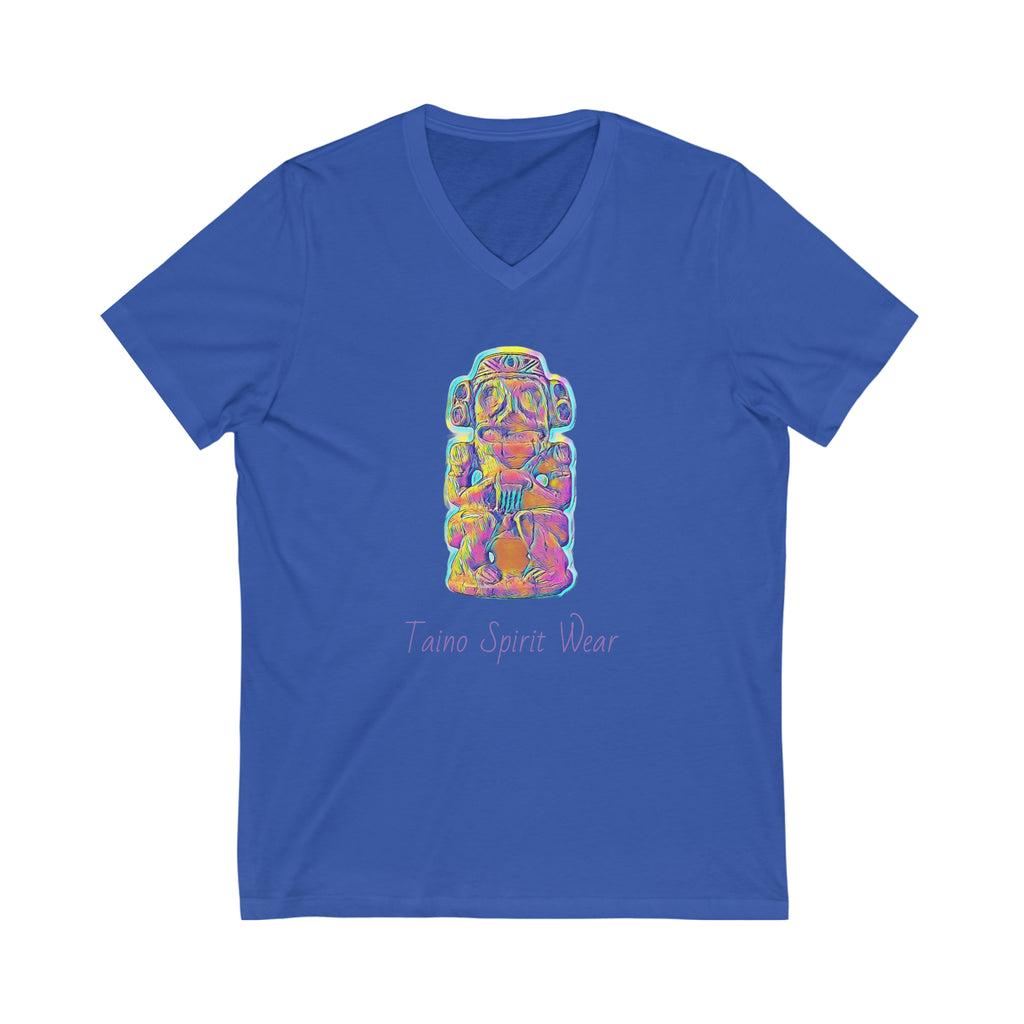 Taino Artifact Unisex Jersey Short Sleeve V-Neck Tee