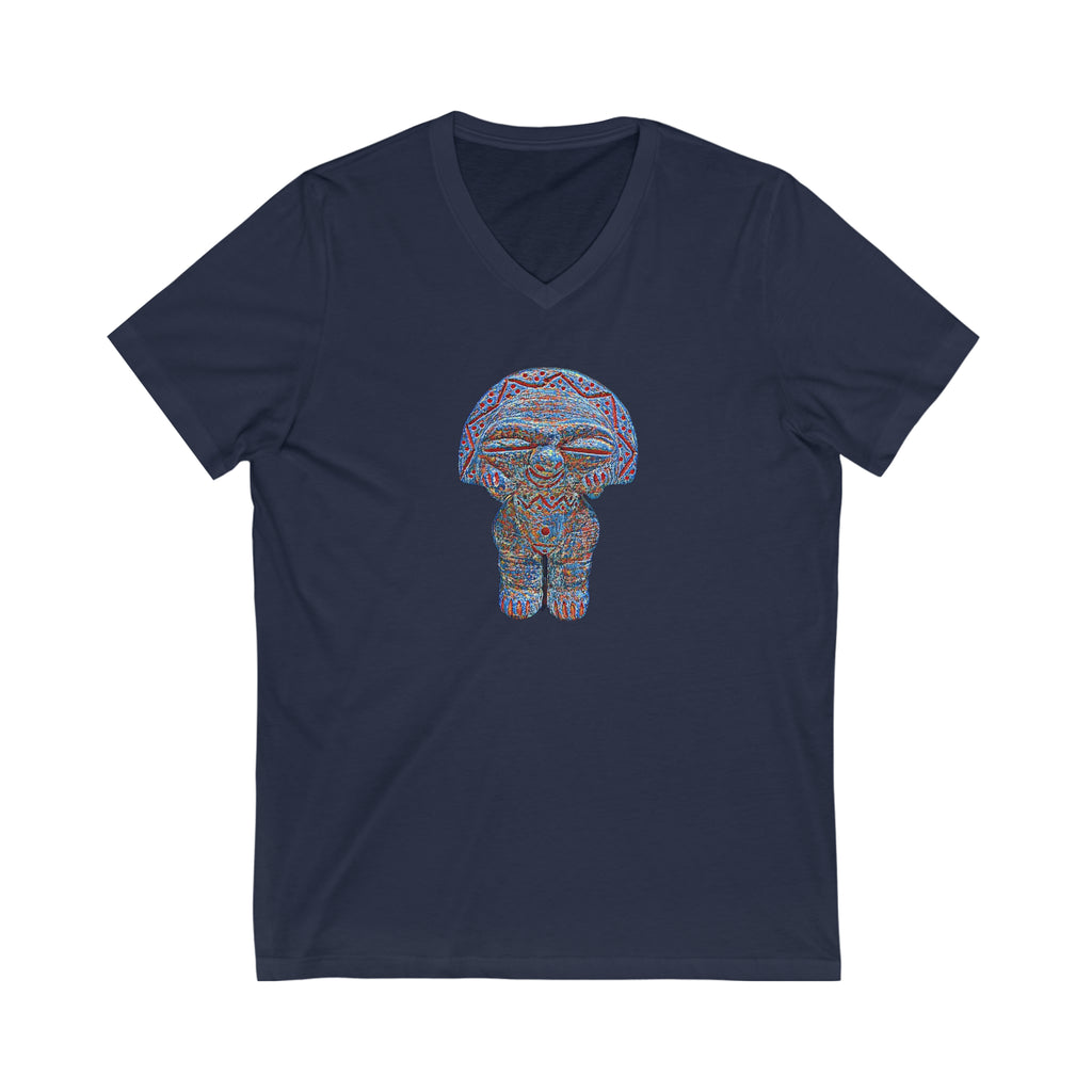 Taino Artifact Unisex Jersey Short Sleeve V-Neck Tee