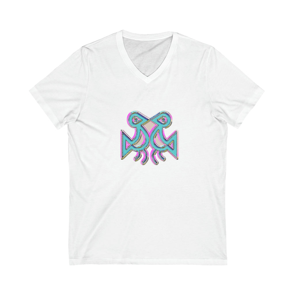 Taino Symbolism Unisex Jersey Short Sleeve V-Neck Tee