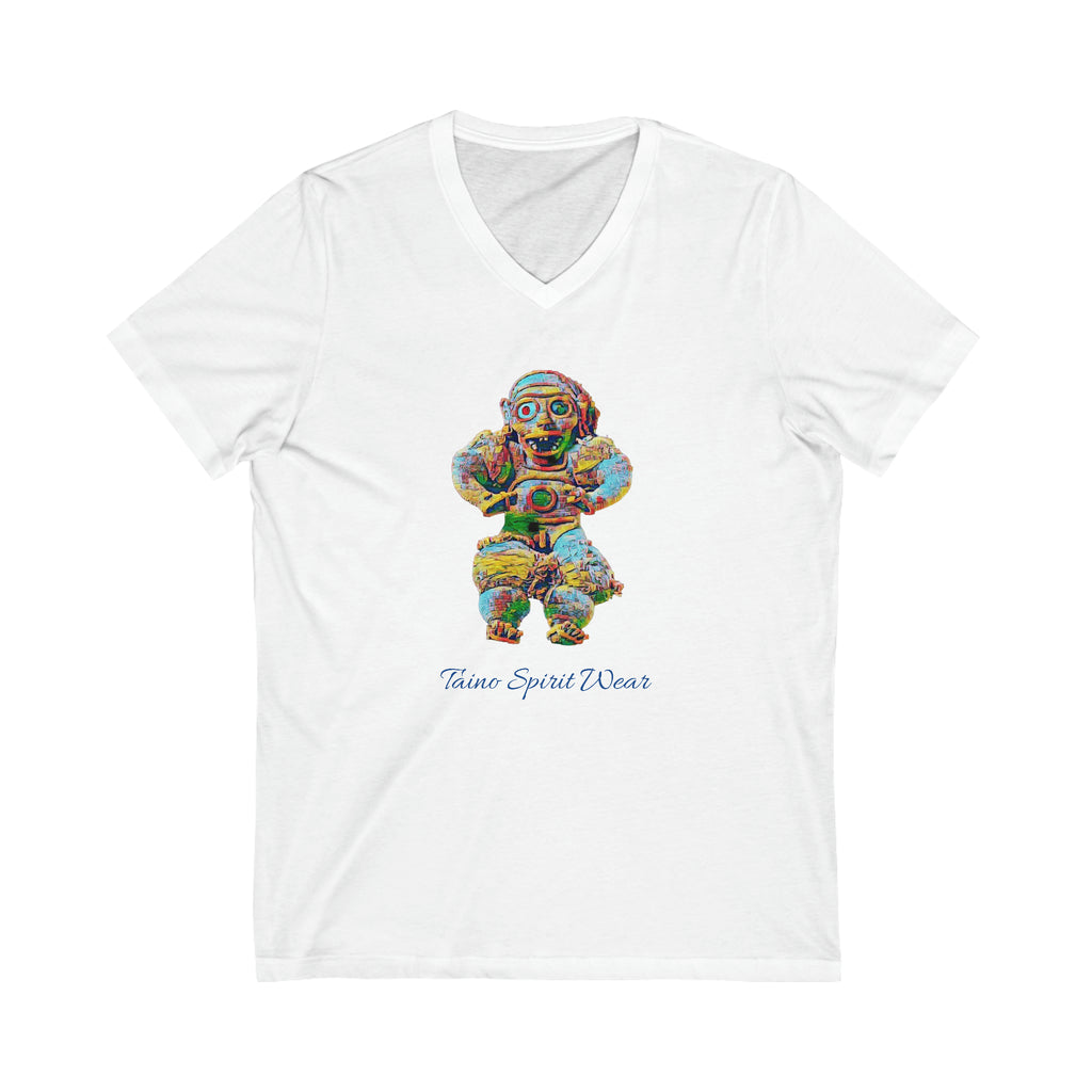 Taino Artifact Unisex Jersey Short Sleeve V-Neck Tee