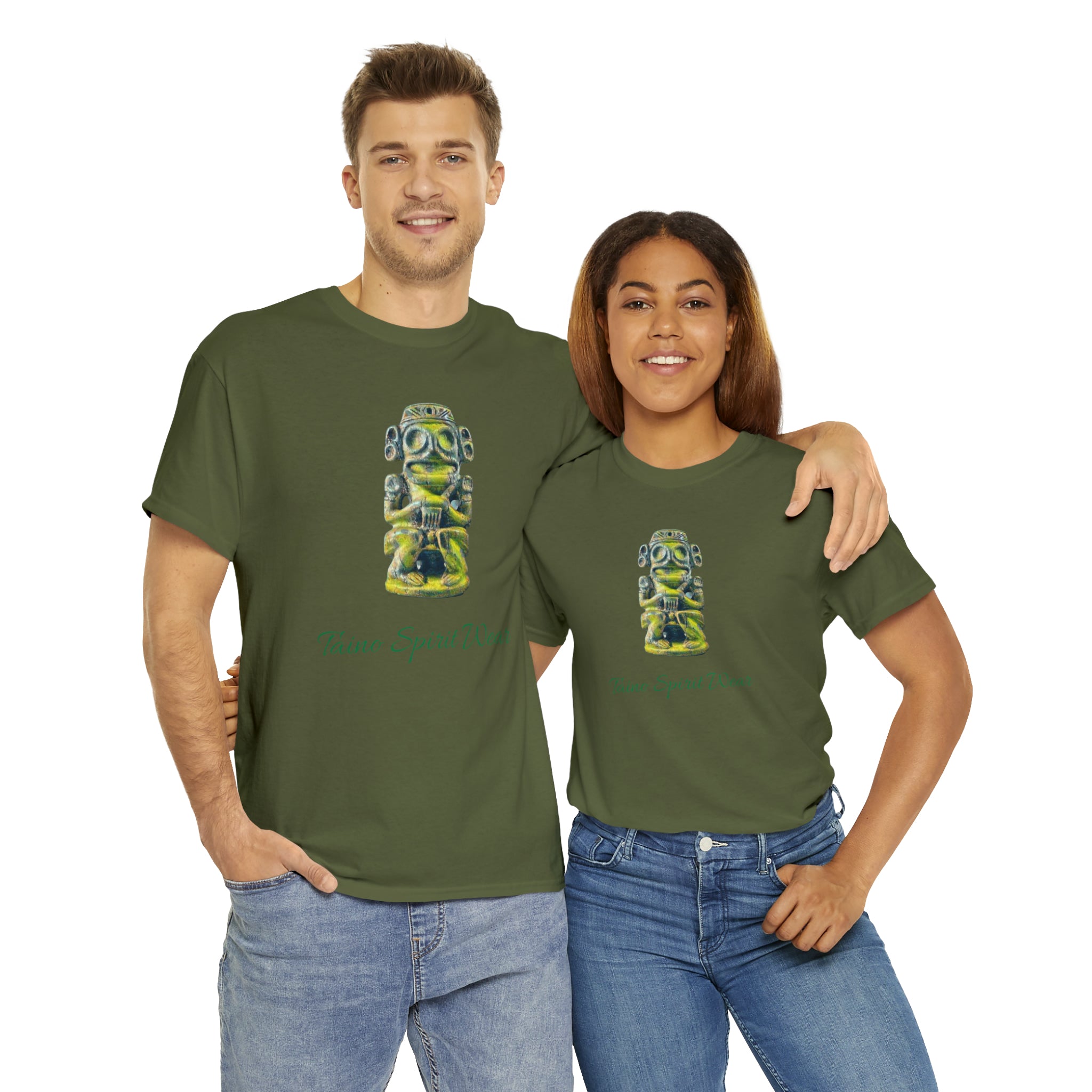 Taino Green Zemi Unisex Heavy Cotton Tee