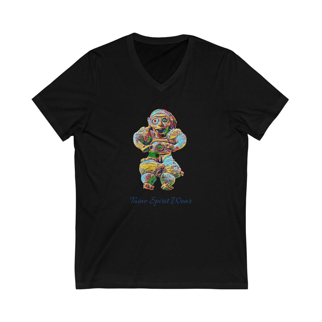 Taino Artifact Unisex Jersey Short Sleeve V-Neck Tee