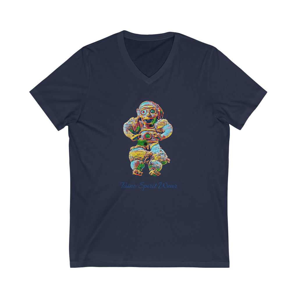 Taino Artifact Unisex Jersey Short Sleeve V-Neck Tee