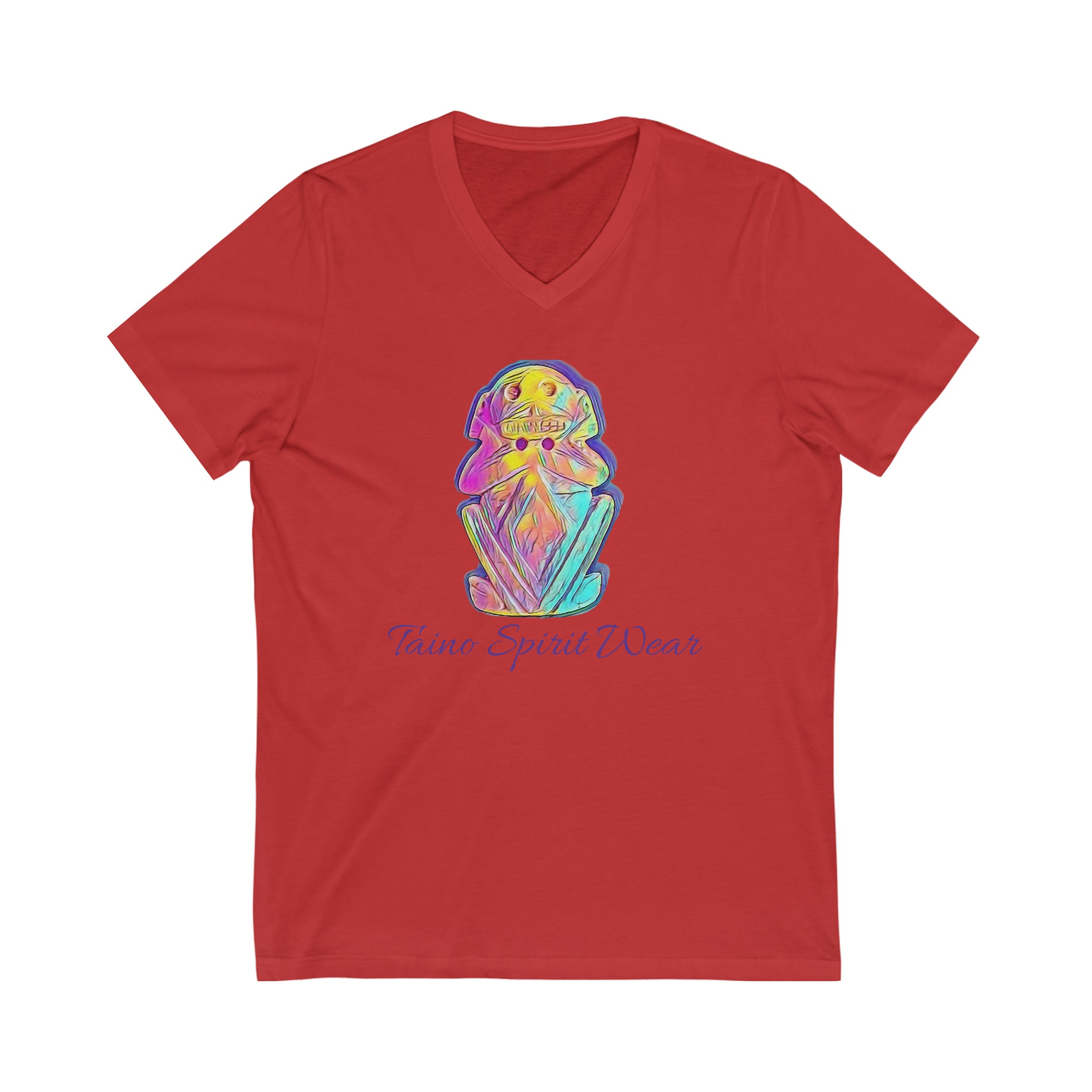 Taino Multicolored Zemi Unisex Jersey Short Sleeve V-Neck Tee