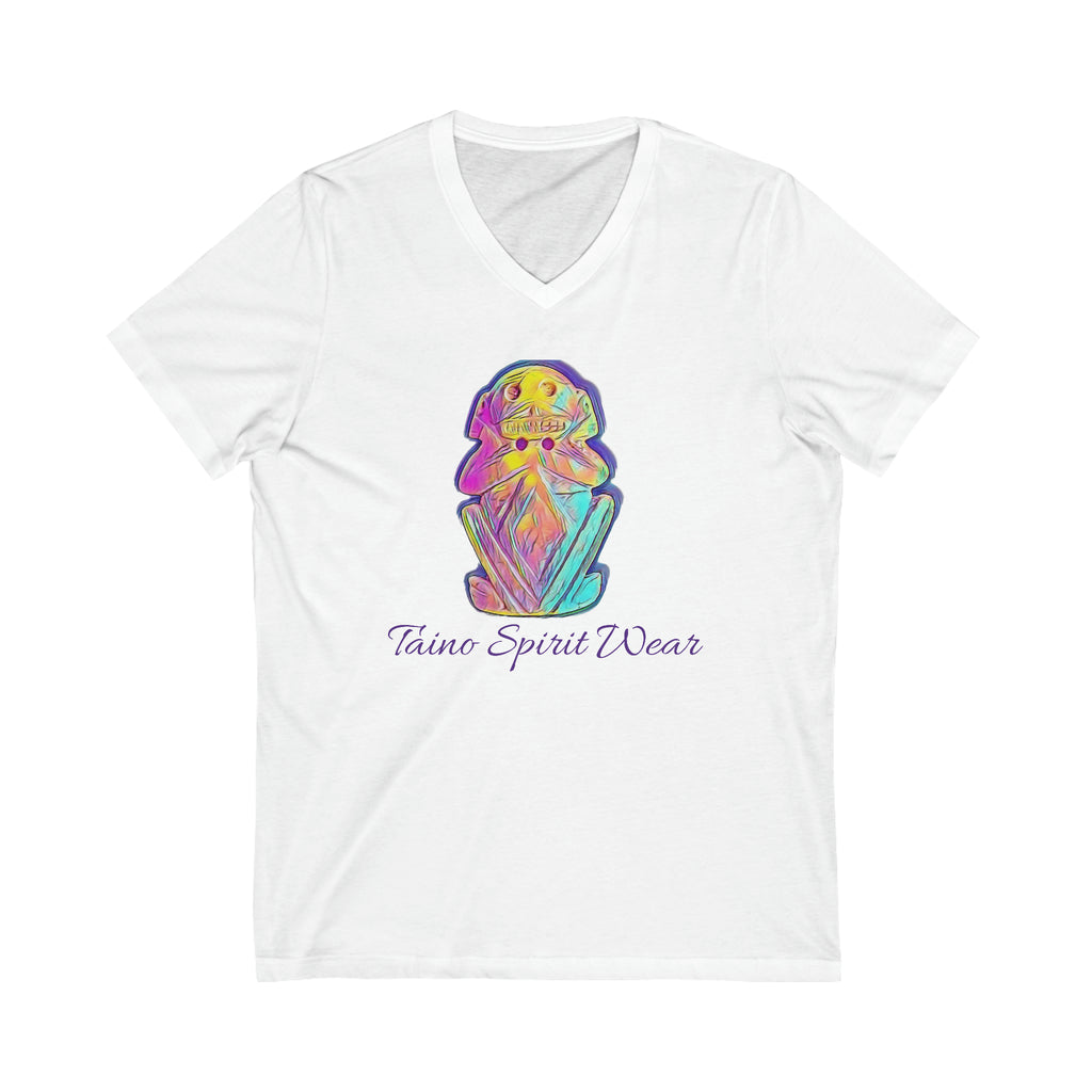 Taino Multicolored Zemi Unisex Jersey Short Sleeve V-Neck Tee