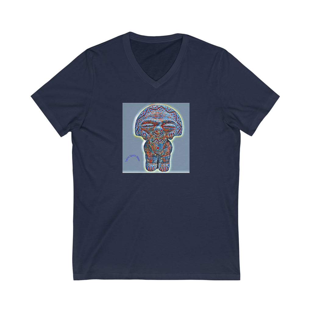 Taino Artifact Patch Unisex Jersey Short Sleeve V-Neck Tee