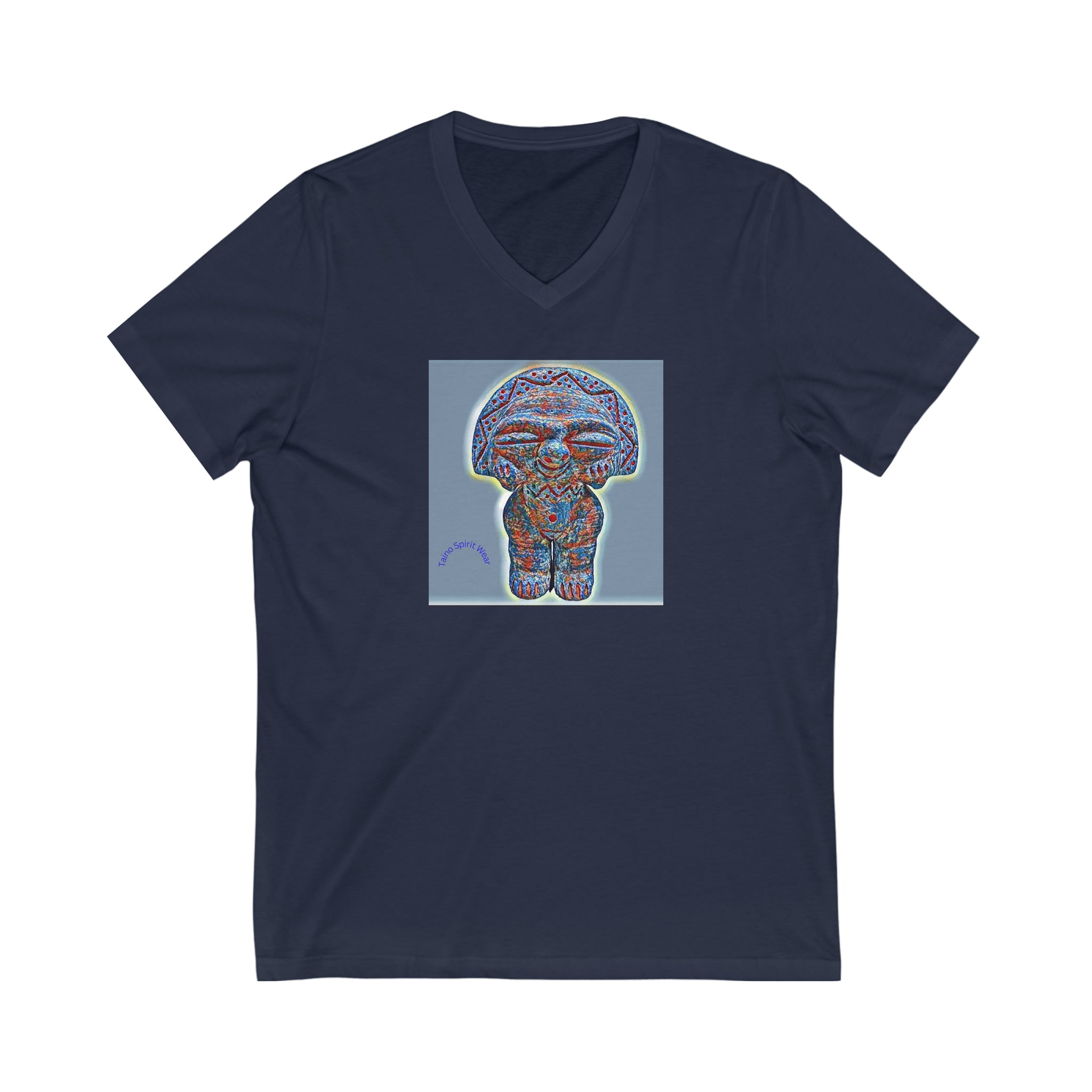 Taino Artifact Patch Unisex Jersey Short Sleeve V-Neck Tee