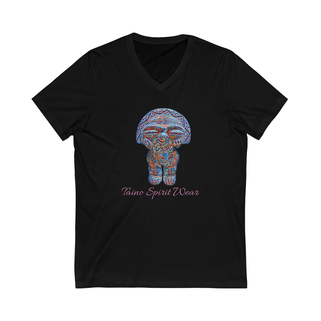 Taino Artifact Unisex Jersey Short Sleeve V-Neck Tee