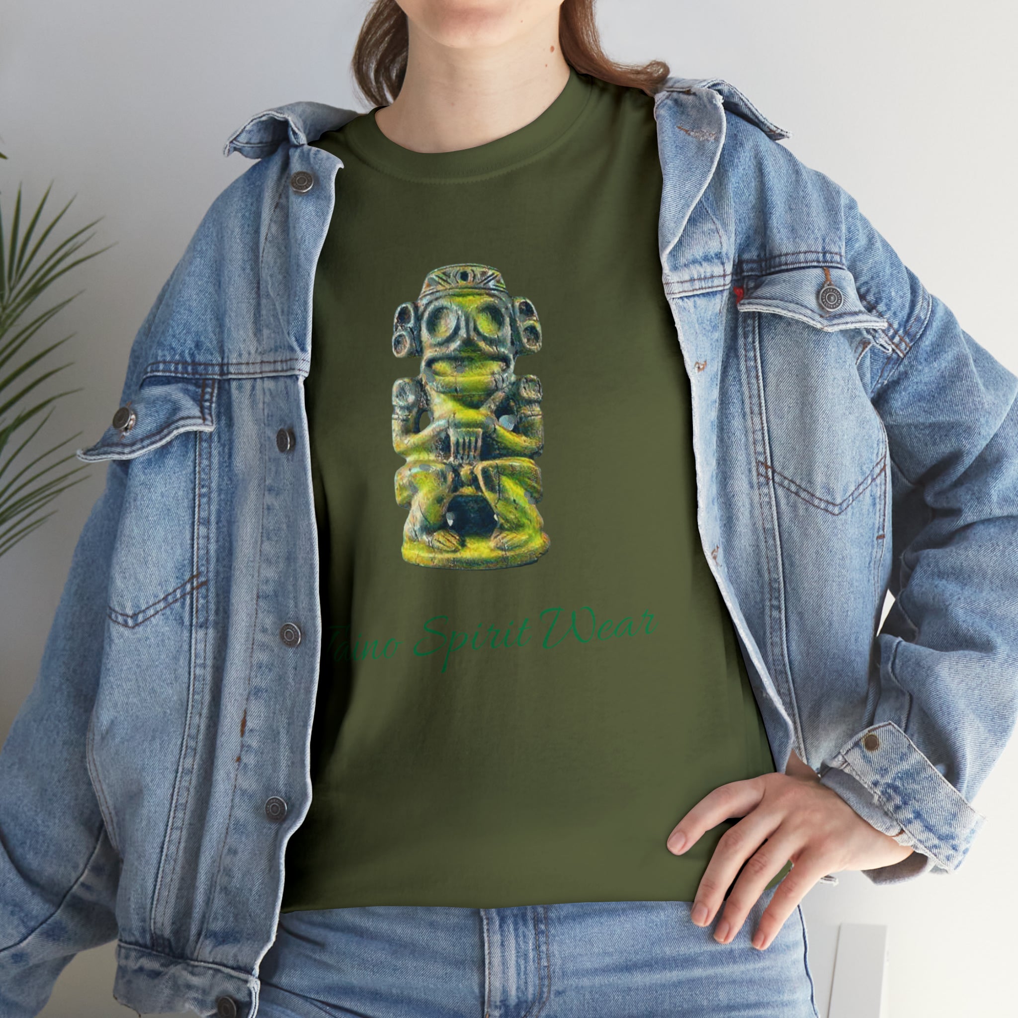 Taino Green Zemi Unisex Heavy Cotton Tee