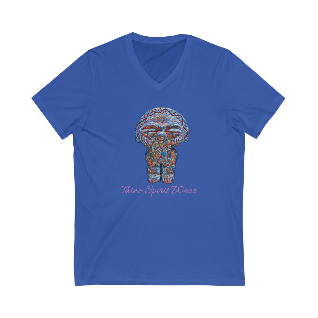 Taino Artifact Unisex Jersey Short Sleeve V-Neck Tee