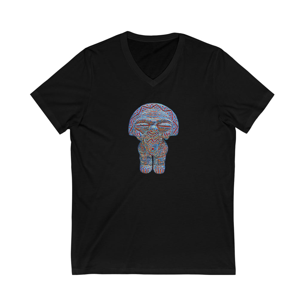 Taino Artifact Unisex Jersey Short Sleeve V-Neck Tee