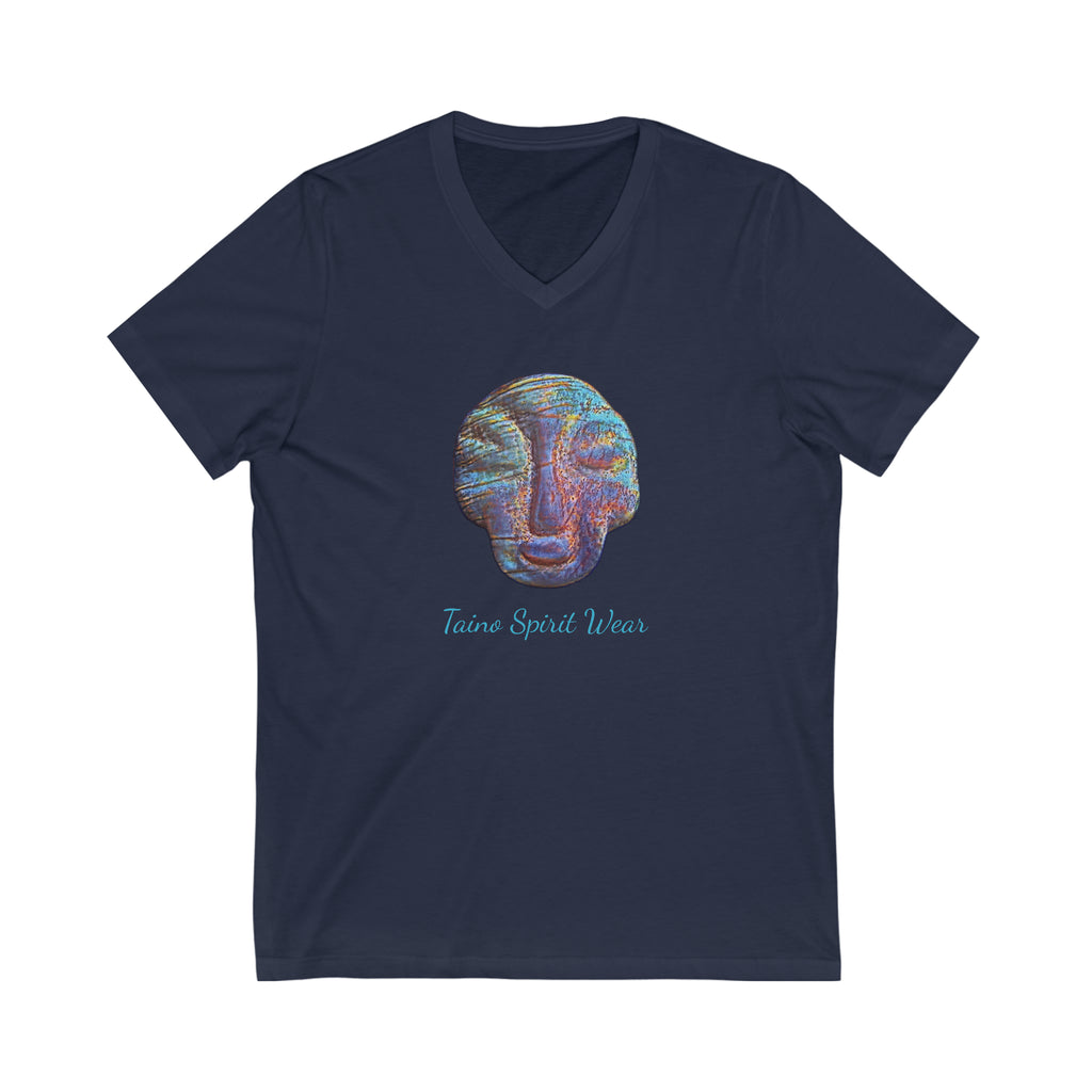 Taino Seashell Artifact Unisex Jersey Short Sleeve V-Neck Tee