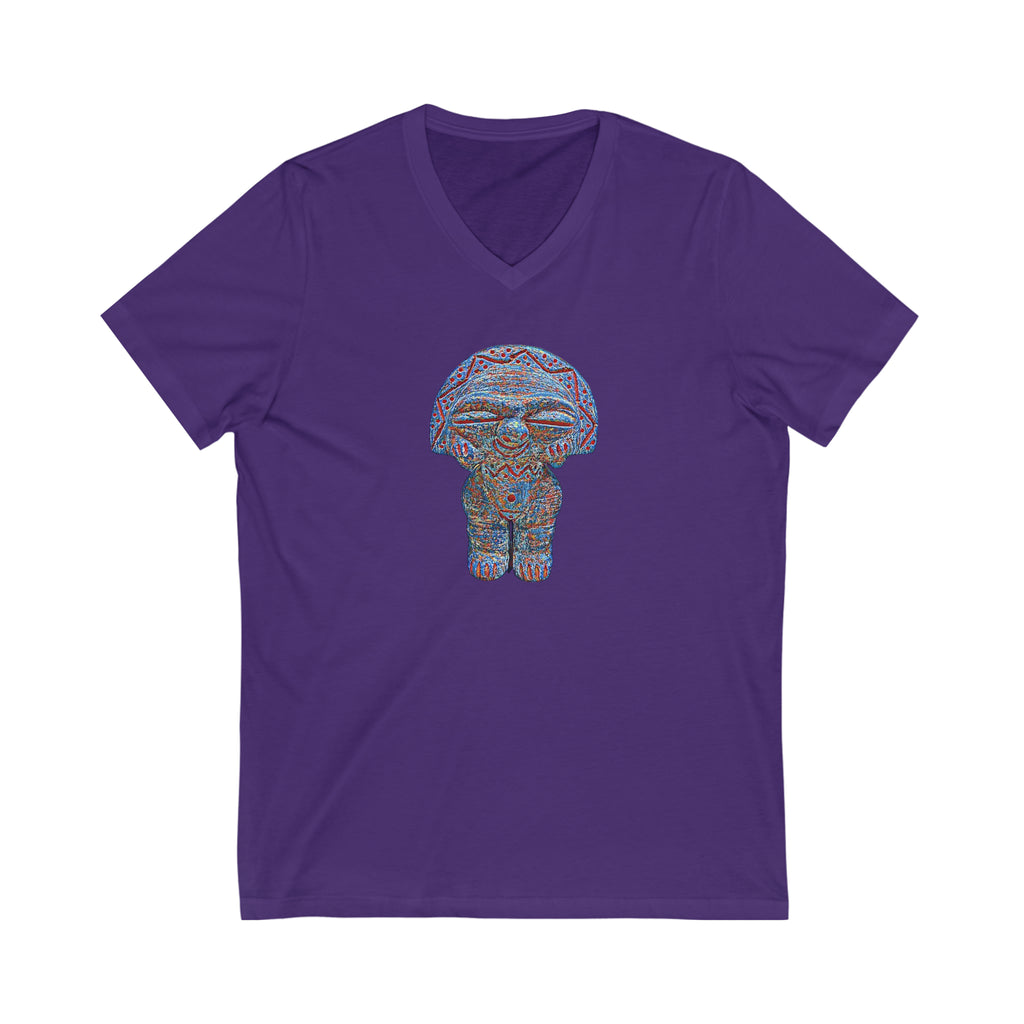 Taino Artifact Unisex Jersey Short Sleeve V-Neck Tee