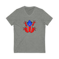 Puerto Rican Flag Coqui Unisex Jersey Short Sleeve V-Neck Tee